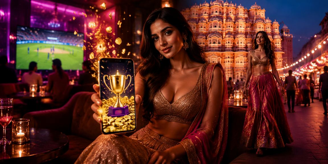 Cityscape of Jaipur with cricket betting highlights during IPL season